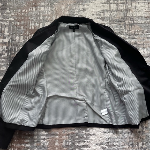 Talbots 3 Button Single Breasted Blazer Sz 12 Cotton Blend Black Stretch Classic - Picture 5 of 7